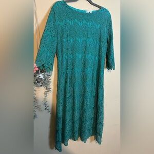 Dainty jewells-xxl- Teal Lace Dress